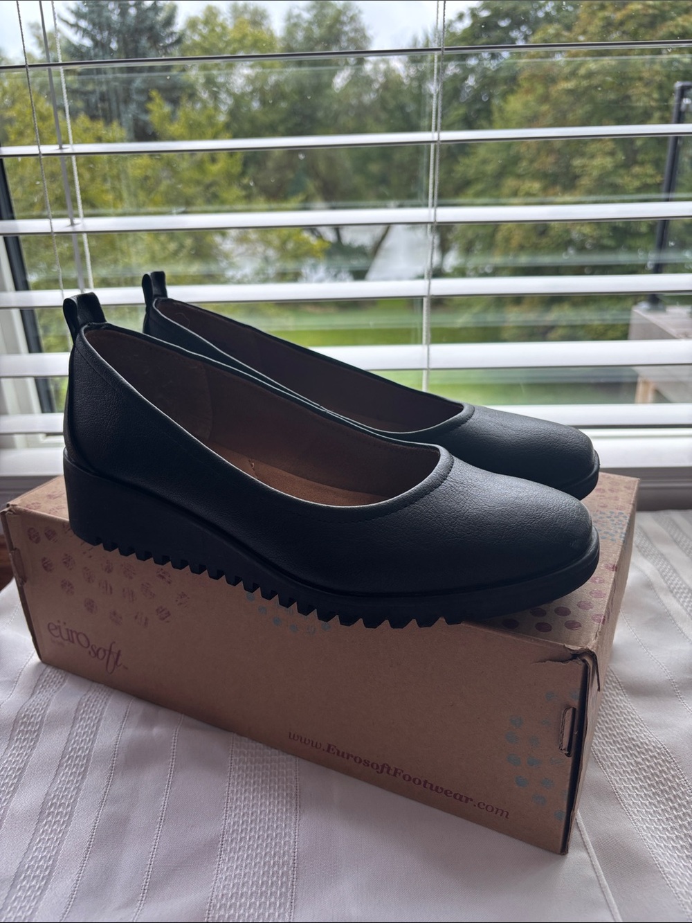 Women's Black Wedge Loafers with Cushioned Insole